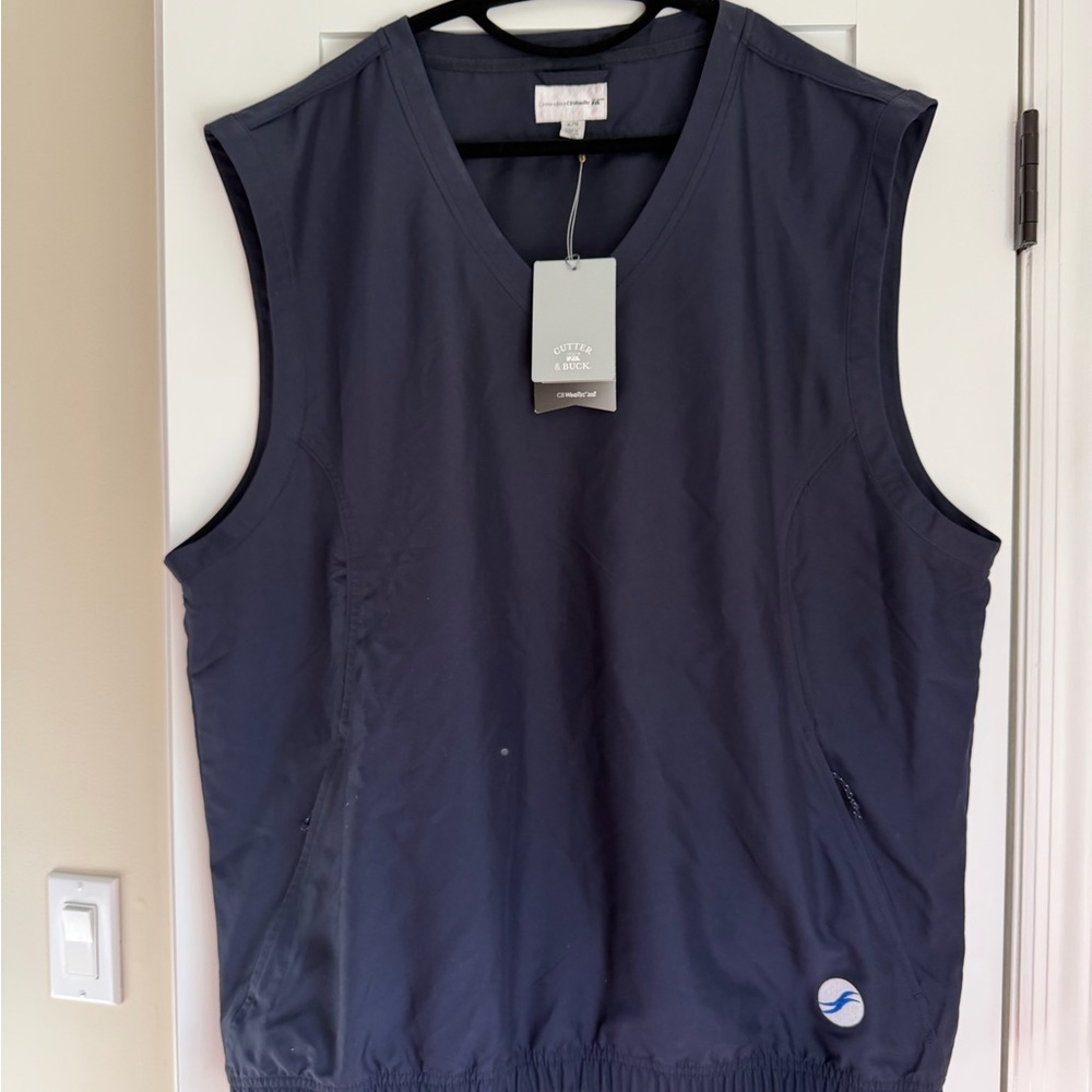 Cutter & Buck Y2K Navy WindTec Vest Pull on V-neck XL Golf